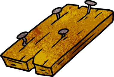 Bir insan tarafından çizilmiş bir tahtaya elle çizilmiş çivi karalaması.