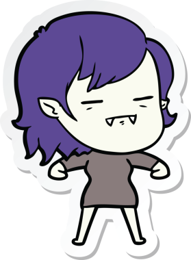 Bir insan tarafından çizilmiş ölümsüz vampir bir kızın çıkartması.