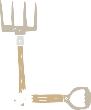 Bir insan tarafından çizilmiş düz renk çizgi film kırık yaba