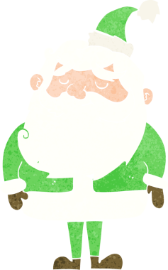 Bir insan tarafından çizilmiş Noel Baba çizgi filmi.