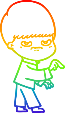 Gökkuşağı gradyan çizgi çizimi Bir insan tarafından çizilmiş bir çizgi film çocuğu