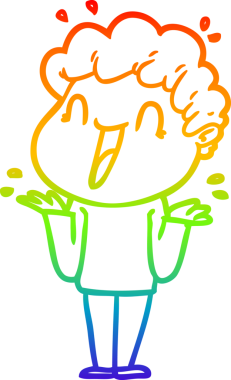 Bir insan tarafından çizilmiş mutlu bir adamın çizgi çizimi.