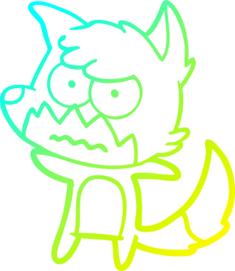 Bir insan tarafından çizilmiş bir çizgi filmin soğuk gradyan çizimi.