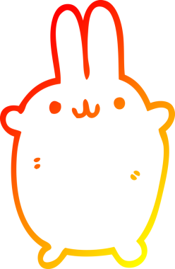 Bir insan tarafından çizilmiş çizgi film tavşanı çizimi