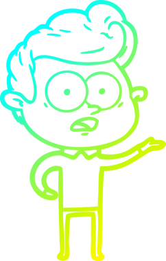 Bir insan tarafından çizilmiş soğuk çizgi çizgi film karakteri.