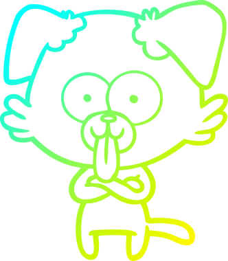 Bir insan tarafından çizilmiş dilli çizgi film köpeği çizimi.