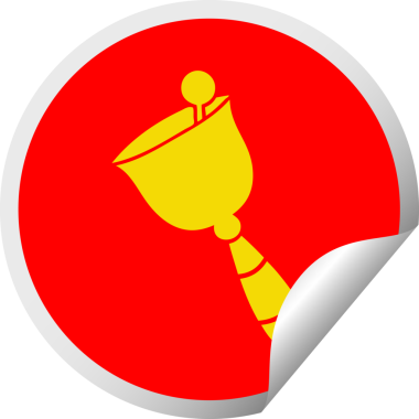 Bir insan tarafından çizilmiş çanın dairesel kabuk soyucu karikatürü.