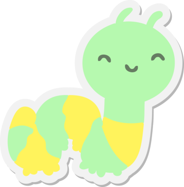 Bir insan tarafından çizilmiş sevimli bir böcek etiketi