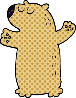 Bir insan tarafından çizilmiş çizgi film karalama ayısı