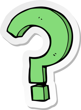 Bir insan tarafından çizilmiş bir soru işaretinin çıkartması.