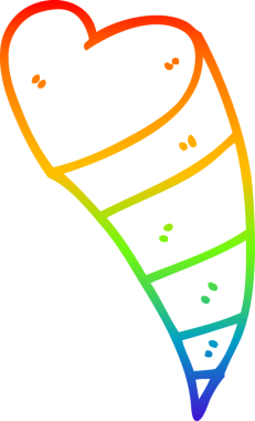 gökkuşağı gradyan çizgi çizimi bir insan tarafından çizilmiş kalp dekoratif elementi.