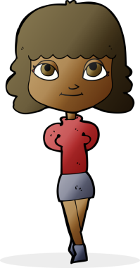 Bir insan tarafından çizilmiş mutlu bir kız.