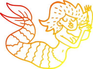 Bir insan tarafından çizilmiş karikatür kadın denizkızı çizimi.