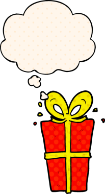 Çizgi roman tarzında bir insan tarafından çizilmiş düşünce balonuyla paketlenmiş bir karikatür.