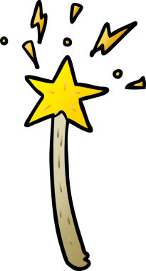 Bir insan tarafından çizilmiş sihirli yıldız asası.