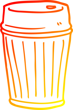 Bir insan tarafından çizilmiş bir kahve fincanının sıcak çizgi çizimi