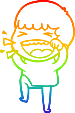 Gökkuşağının gradyan çizimi bir insan tarafından çizilmiş gülen bir adamın çizimi.