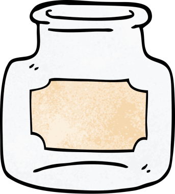 Bir insan tarafından çizilmiş cam kavanoz karalaması.