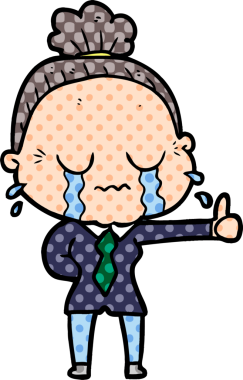 Bir insan tarafından çizilmiş ağlayan yaşlı bir kadın.