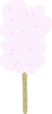 Bir insan tarafından çizilmiş düz renkli çizgi film şekeri.