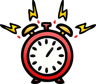 Bir insan tarafından çizilmiş çınlayan çalar saatin gölgelenmiş karikatürü