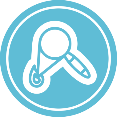 Büyüteç yanan dairesel sembol bir insan tarafından çizilmiş.