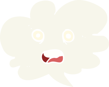 Bir insan tarafından çizilen şok olmuş konuşma baloncuğunun düz renk çizimi