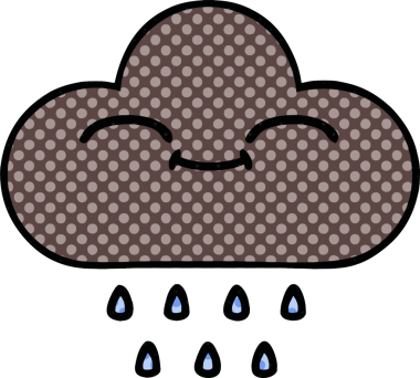 Bir insan tarafından çizilmiş fırtına yağmuru bulutu çizgi filmi.