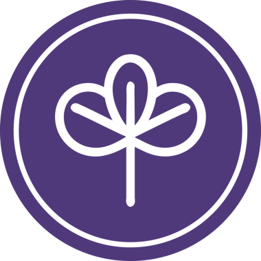 Bir insan tarafından çizilmiş doğal yaprak dairesel simgesi