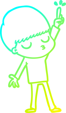 Bir çizgi film karakteri çizen soğuk gradyan bir çocuk bir insan tarafından çizilmiş.