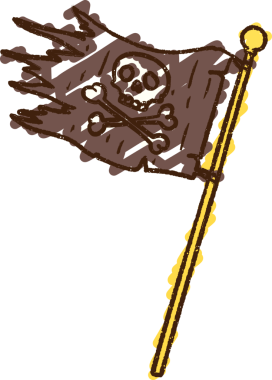 Bir insan tarafından çizilmiş Korsan Bayrağı Tebeşiri