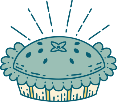 Geleneksel dövme stili. Bir insan tarafından çizilmiş harika bir turta.