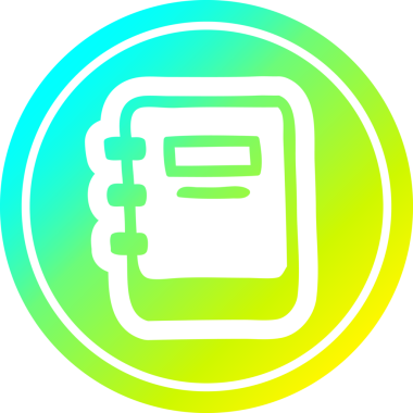 bir insan tarafından çizilmiş havalı gradyan çizgili kitap dairesel simgesine dikkat et