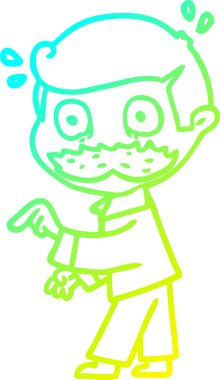 Soğuk gradyan çizgisi, bıyıklı bir adamın insan tarafından çizildiğini gösteriyor.