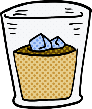 Bir insan tarafından çizilmiş viski bardağı.