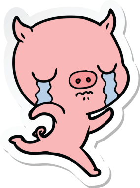 Bir insan tarafından çizilmiş koşu domuzu etiketi.