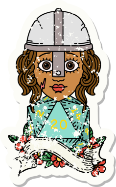 Retro Dövme Tarzı İnsan Dövüşçüsü Bir insan tarafından çizilmiş 20 zar atışıyla