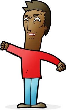 Bir insan tarafından çizilmiş rahatsız bir adam.