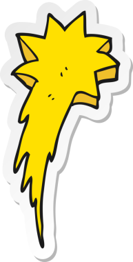 Bir insan tarafından çizilmiş yıldız kayan bir çizgi film çıkartması.