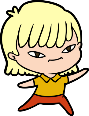 Bir insan tarafından çizilmiş karikatür kadın.