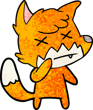 Bir insan tarafından çizilmiş şaşı tilki.