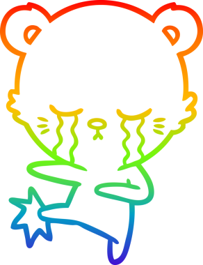 gökkuşağı gradyan çizgi çizimi bir insan tarafından çizilen ağlayan çizgi film kutup ayısı