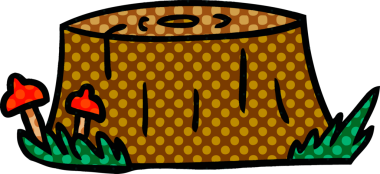 Bir insan tarafından çizilmiş bir ağaç kütüğünün el çizimi karalaması.