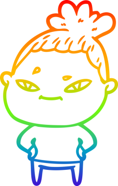 gökkuşağı gradyan çizimi bir insan tarafından çizilmiş bir karikatür kadın