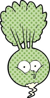 Bir insan tarafından çizilmiş sebze çizgi filmi.