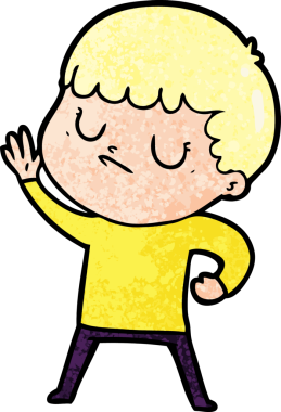 Bir insan tarafından çizilmiş huysuz çocuk çizgi filmi.