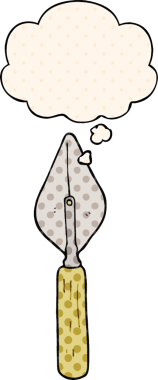 Çizgi roman tarzında bir insan tarafından çizilmiş düşünce baloncuğu olan çizgi film malası.