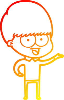 Bir insan tarafından çizilmiş mutlu çizgi film çocuğu çizimi.