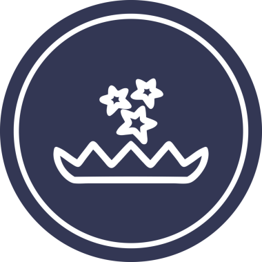 Bir insan tarafından çizilmiş sihirli çiçek dairesel simgesi