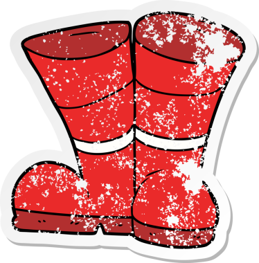 Bir insan tarafından çizilmiş Wellington çizme çıkartması.